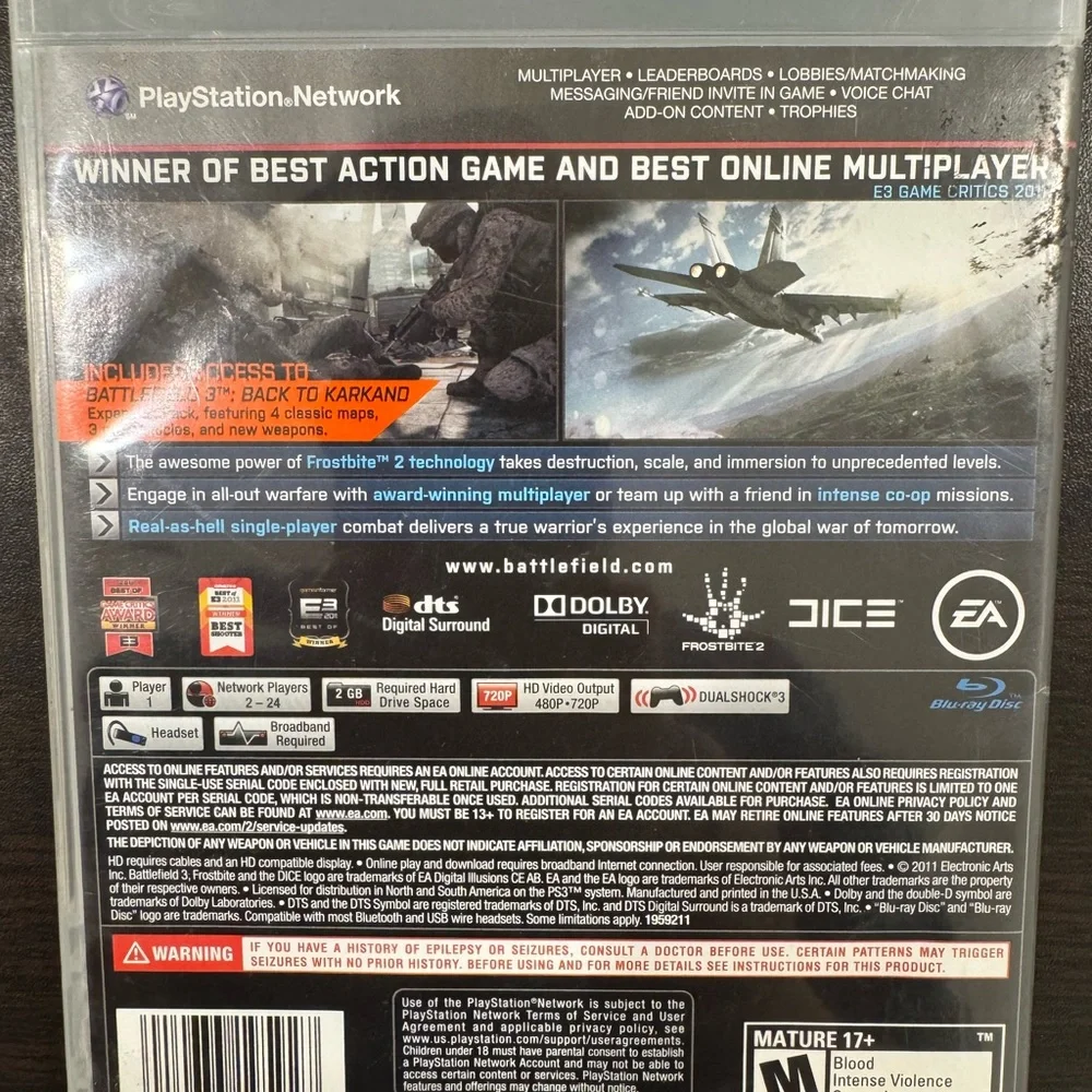 Battlefield 3 - Limited Edition Sony PlayStation PS3 2011 Complete